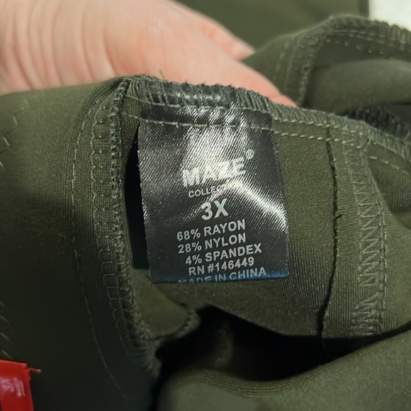 MAZE KHAKI GREEN PULL ON SKINNY PANTS 3X - Picture 6 of 6